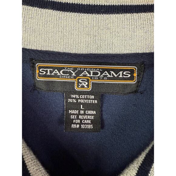 Stacy Adams Velour Track Suit Jacket + Pants Blue Silver Vintage Y2K Mens Large‎ - Picture 5 of 12